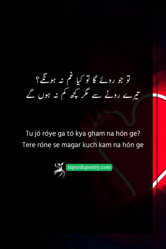 sad poetry in urdu 2 lines: A sobering couplet explaining that while crying is a valid response to sorrow, it does not actually lessen the hardships of life.