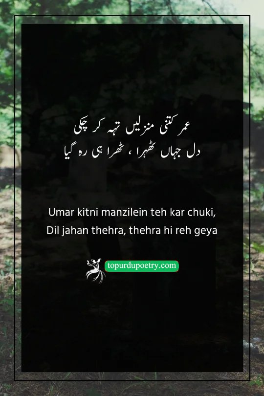 depression black poetry in urdu​:A melancholic Urdu poetry visual showing an old pocket watch on a pile of sand, representing the passage of 'Umar' (age) and a heart that remains 'thehra' (stuck) in one moment of time.

